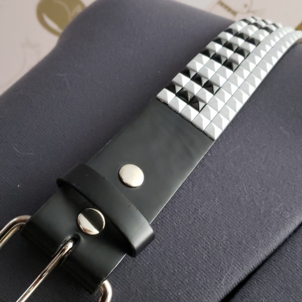 Black Studded Piano Keys Belt